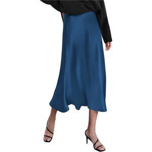 Skirts for Women Jacquard High Waist Skirt Black Elegant Midi Skirt Satin